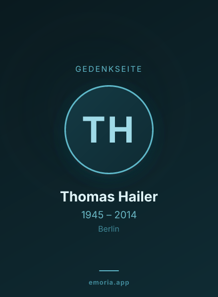 Gedenkportrait von Thomas Hailer