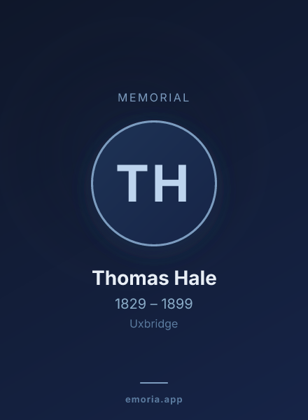Memorial portrait of Thomas Hale