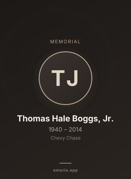 Memorial portrait of Thomas Hale Boggs, Jr.