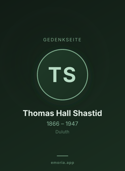 Gedenkportrait von Thomas Hall Shastid
