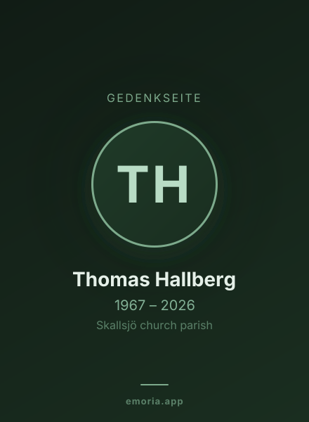 Gedenkportrait von Thomas Hallberg