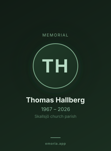 Memorial portrait of Thomas Hallberg