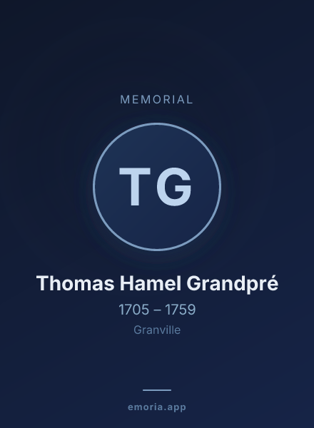 Memorial portrait of Thomas Hamel Grandpré