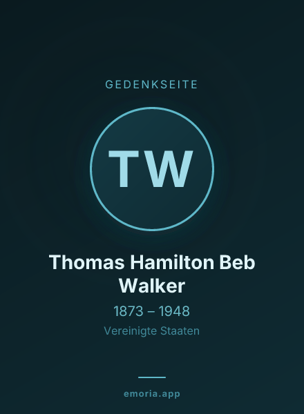 Gedenkportrait von Thomas Hamilton Beb Walker