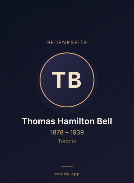 Gedenkportrait von Thomas Hamilton Bell