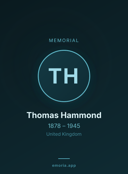 Memorial portrait of Thomas Hammond