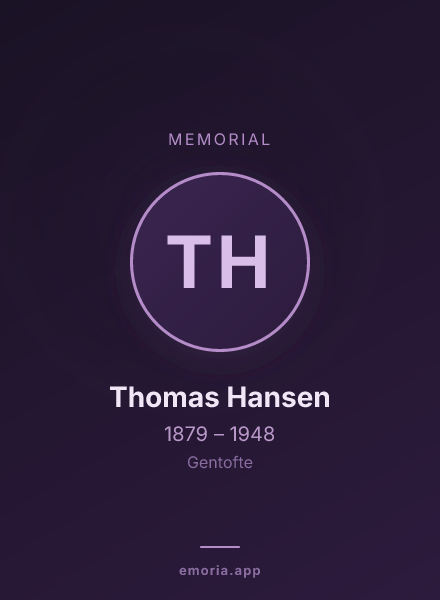 Memorial portrait of Thomas Hansen