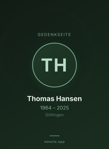 Gedenkportrait von Thomas Hansen