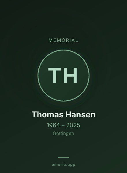 Memorial portrait of Thomas Hansen