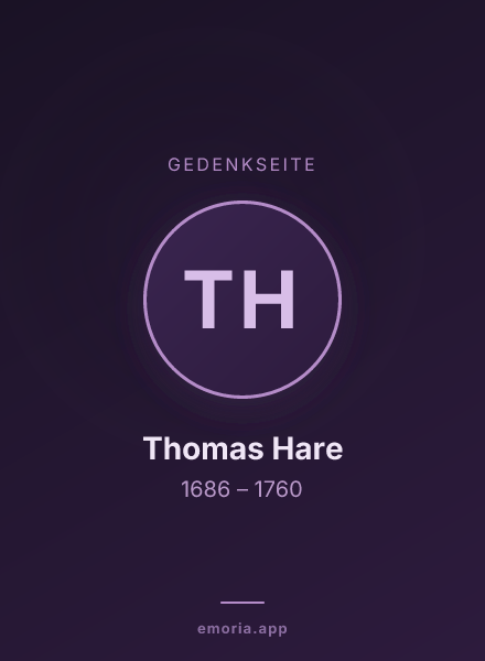 Gedenkportrait von Thomas Hare