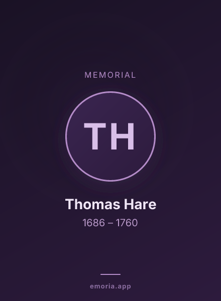 Memorial portrait of Thomas Hare