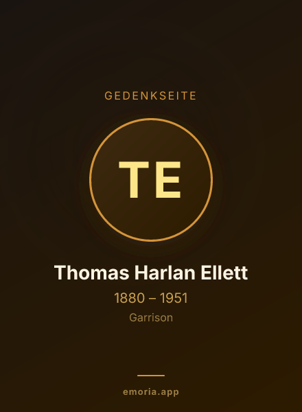 Gedenkportrait von Thomas Harlan Ellett