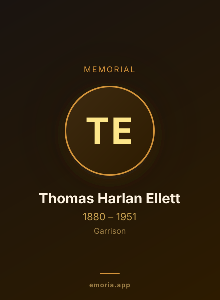 Memorial portrait of Thomas Harlan Ellett