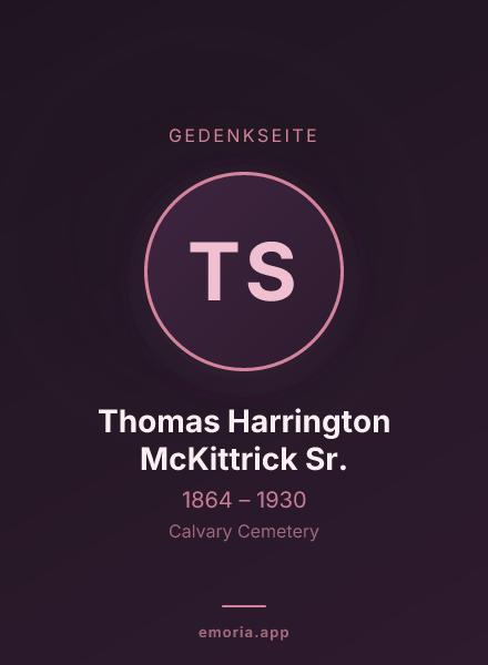 Gedenkportrait von Thomas Harrington McKittrick Sr.