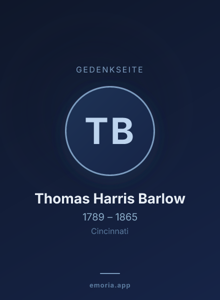 Gedenkportrait von Thomas Harris Barlow