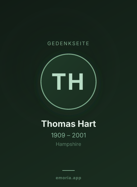 Gedenkportrait von Thomas Hart