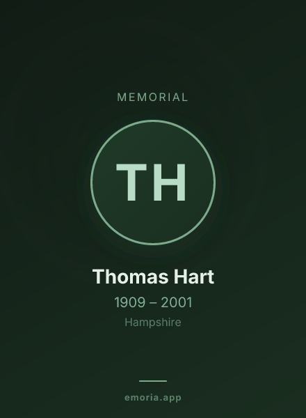 Memorial portrait of Thomas Hart