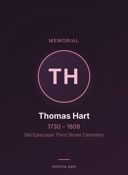 Memorial portrait of Thomas Hart