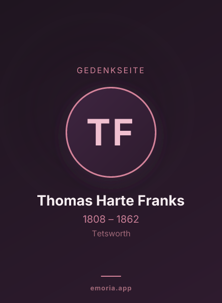 Gedenkportrait von Thomas Harte Franks