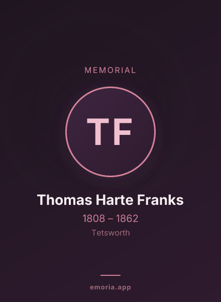 Memorial portrait of Thomas Harte Franks