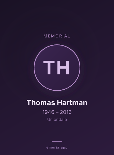 Memorial portrait of Thomas Hartman