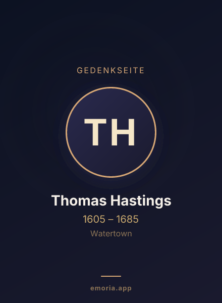 Gedenkportrait von Thomas Hastings