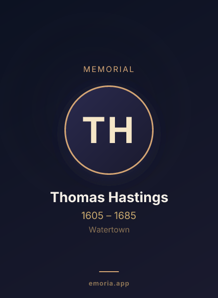 Memorial portrait of Thomas Hastings