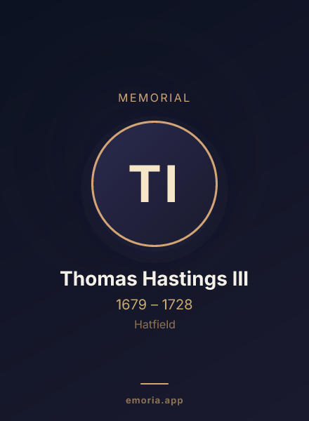 Memorial portrait of Thomas Hastings III