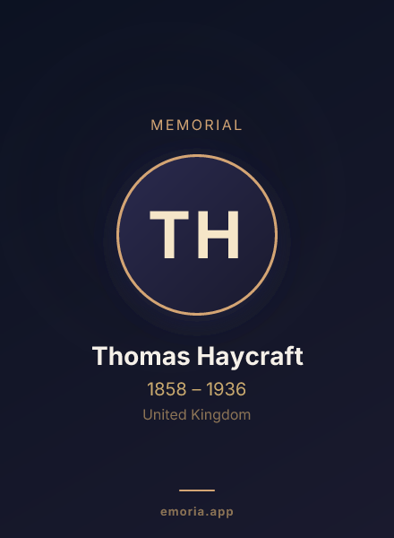 Memorial portrait of Thomas Haycraft