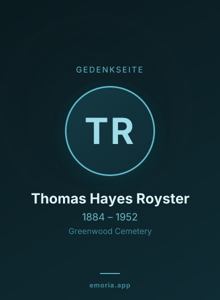 Gedenkportrait von Thomas Hayes Royster