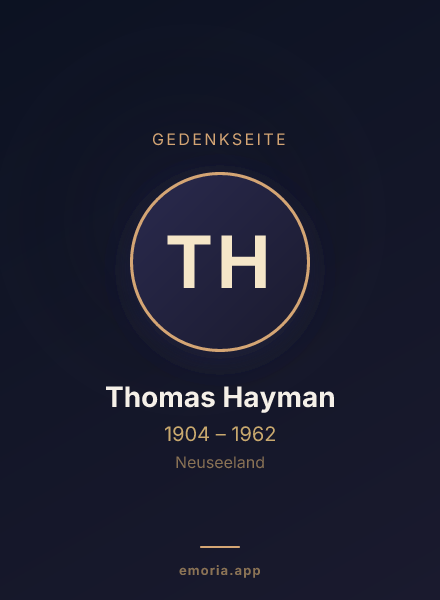Gedenkportrait von Thomas Hayman