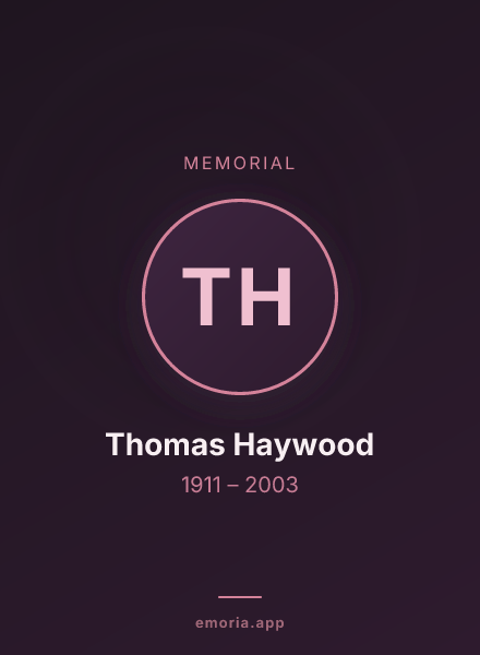 Memorial portrait of Thomas Haywood