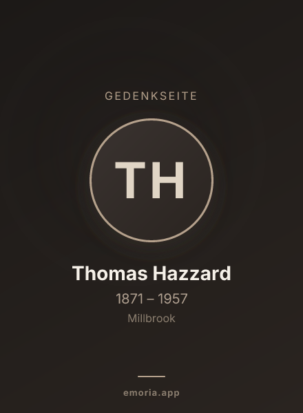 Gedenkportrait von Thomas Hazzard