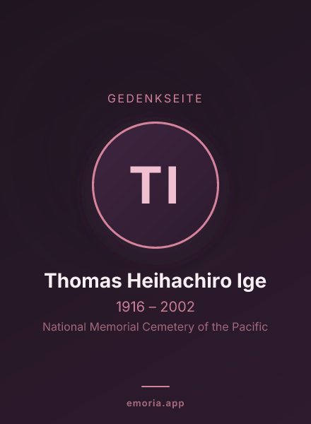 Gedenkportrait von Thomas Heihachiro Ige