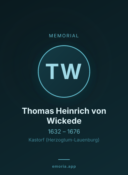 Memorial portrait of Thomas Heinrich von Wickede