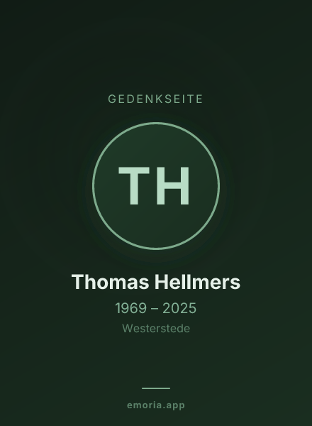 Gedenkportrait von Thomas Hellmers