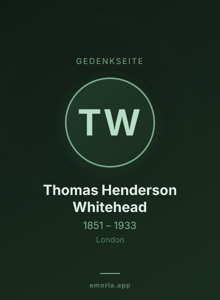 Gedenkportrait von Thomas Henderson Whitehead