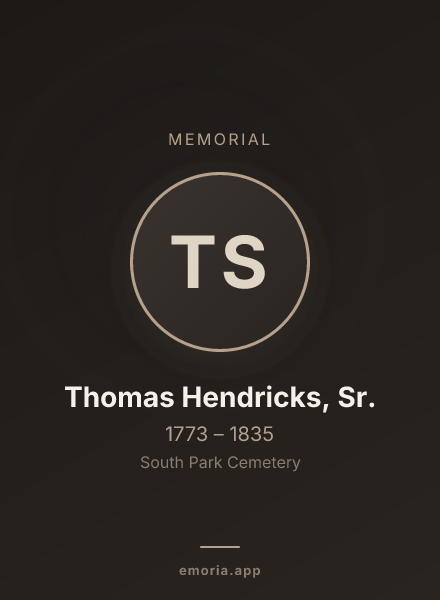 Memorial portrait of Thomas Hendricks, Sr.
