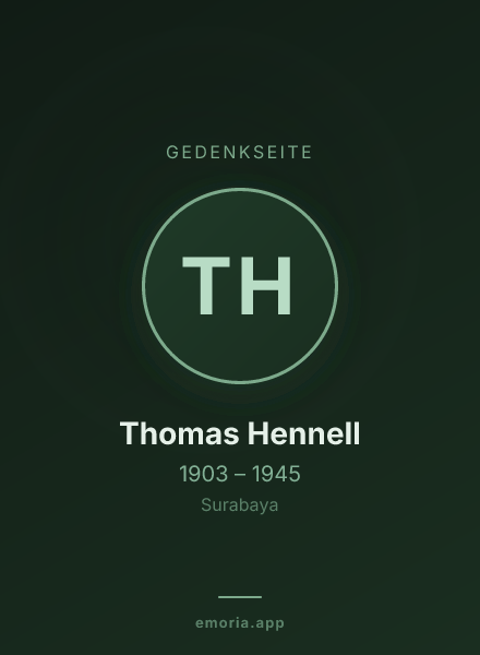 Gedenkportrait von Thomas Hennell