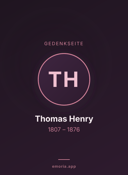 Gedenkportrait von Thomas Henry