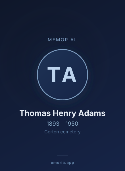 Memorial portrait of Thomas Henry Adams