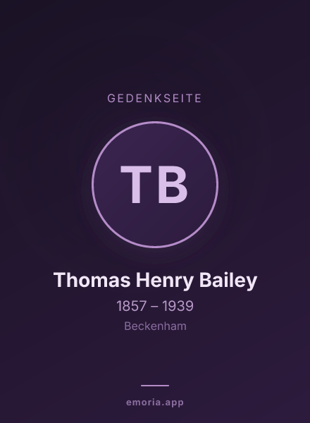 Gedenkportrait von Thomas Henry Bailey