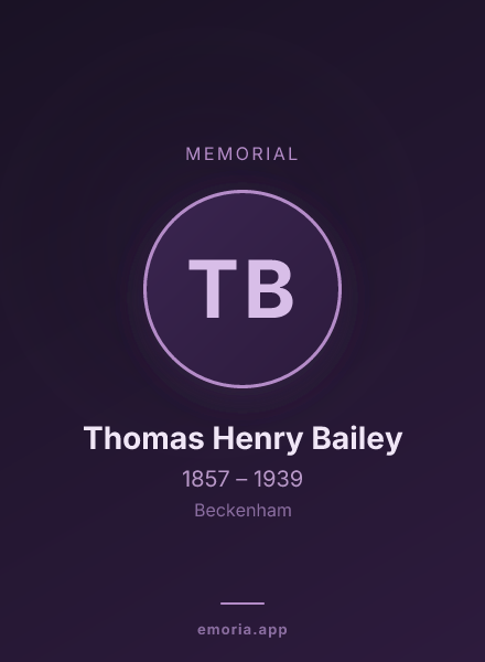 Memorial portrait of Thomas Henry Bailey
