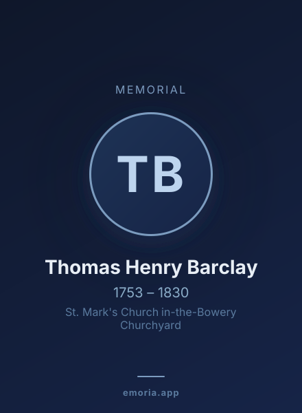Memorial portrait of Thomas Henry Barclay
