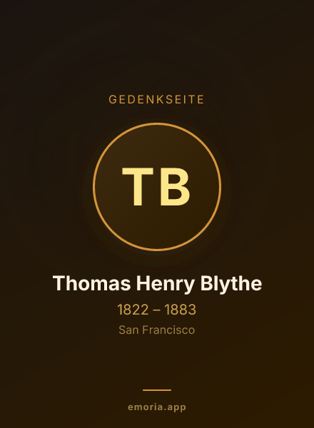 Gedenkportrait von Thomas Henry Blythe