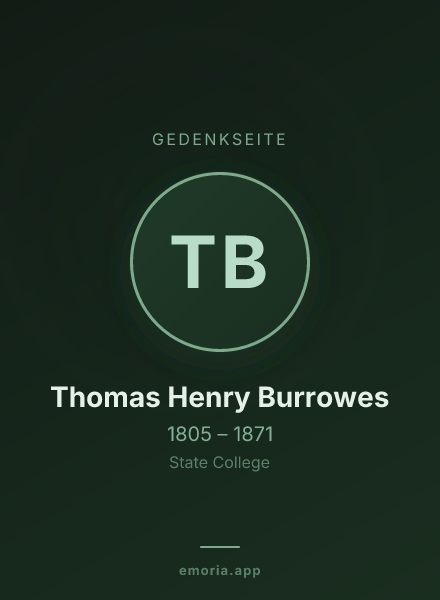 Gedenkportrait von Thomas Henry Burrowes