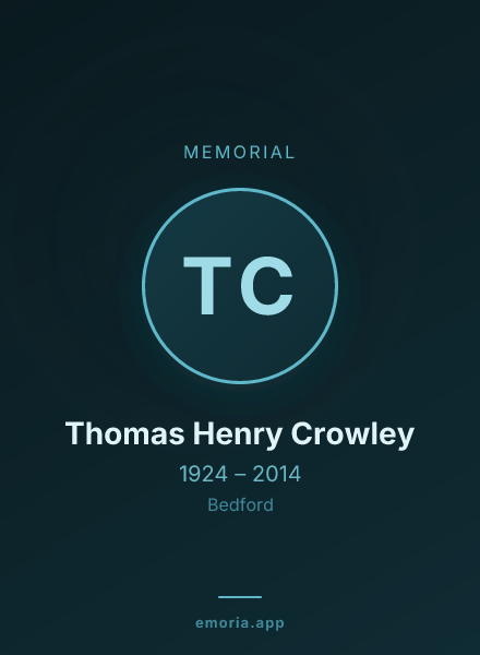 Memorial portrait of Thomas Henry Crowley