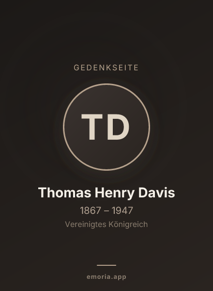 Gedenkportrait von Thomas Henry Davis
