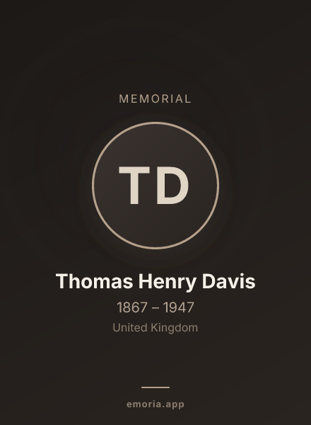 Memorial portrait of Thomas Henry Davis