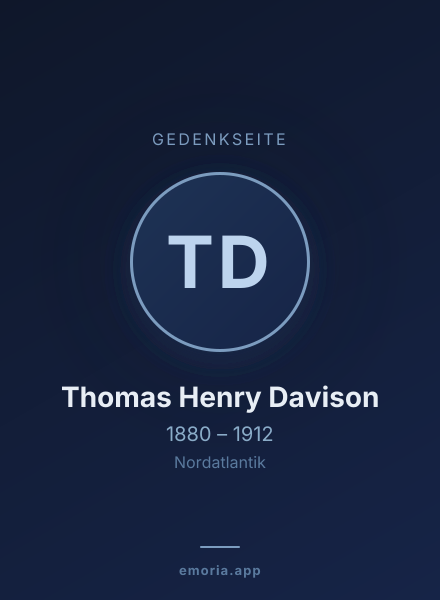 Gedenkportrait von Thomas Henry Davison